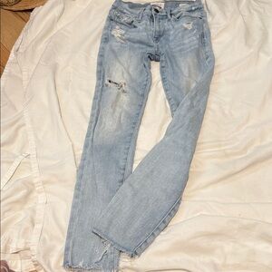 Frame Denim Distressed Light Blue Jeans 25